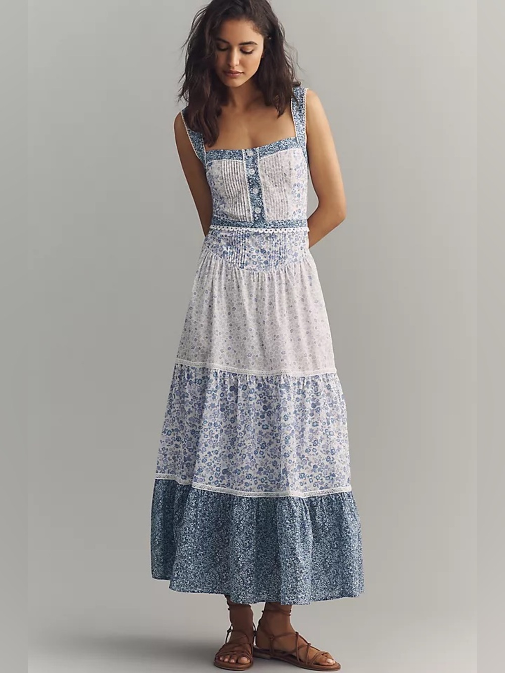By Anthropologie Printed Pintuck Sleeveless Dress - Picture 1 of 7